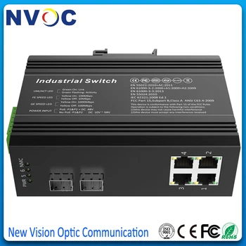 

4POE 10/100/1000M IEEE802.3af/at+2SFP 1000M,excluding SFP,1000M Unmanaged Industrial Ethernet Fiber POE Switch