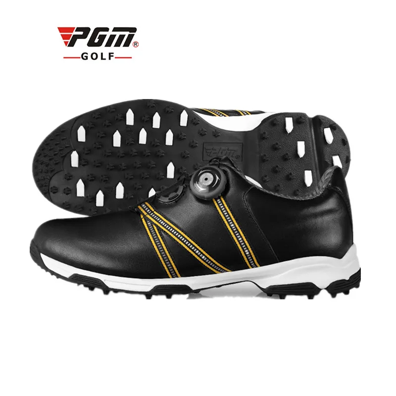 Новинка года; Zapatos De Golf Pgm; оригинальные мужские туфли для гольфа с 3d платформой; дышащие водонепроницаемые лакированные туфли из воловьей кожи с фиксированными заклепками