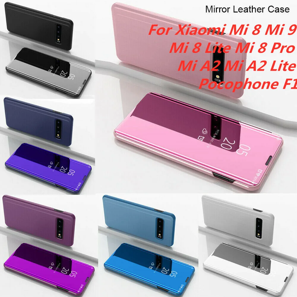 Прозрачный зеркальный кожаный умный чехол для Xiaomi Mi 9 8 Lite MI Pro A2 чехлы с откидной