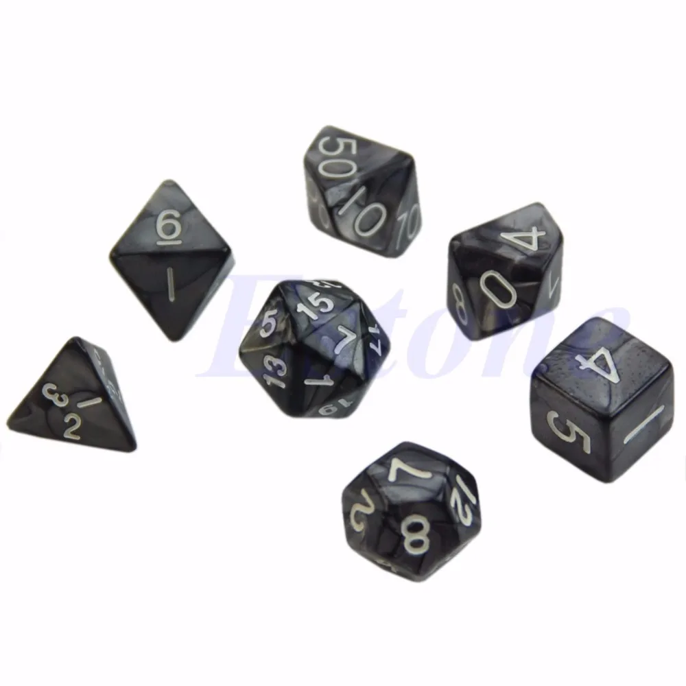 

Sided Dice D4 D6 D8 D10 D12 D20 Dungeons and Dragon D and D RPG Poly Game Set of 7 Chess
