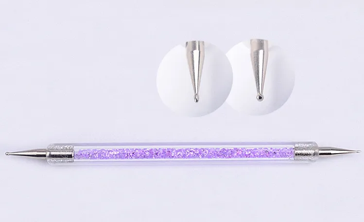 Бренд 1 шт. Профессиональный двуглавый кристалл алмаза точка-линии сверла точка перо Маникюр Инструменты - Цвет: Фиолетовый