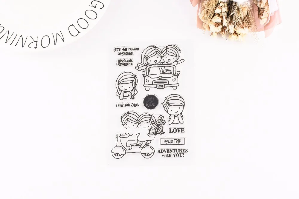 

SP Lovers in love Clear Silicone Stamp/Seal for DIY scrapbooking/photo album Decorative clear stamp sheets