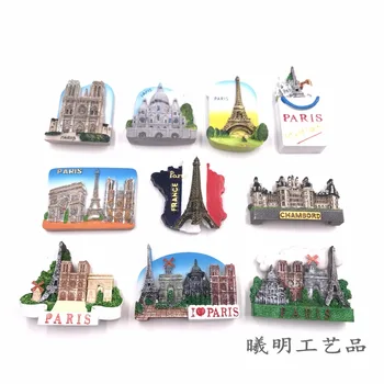 

3D Paris Famous Building Arc de Triomphe Eiffel Tower Refrigerator Magnet Fridge Magnet Travel Souvenir Home Decor Accessories