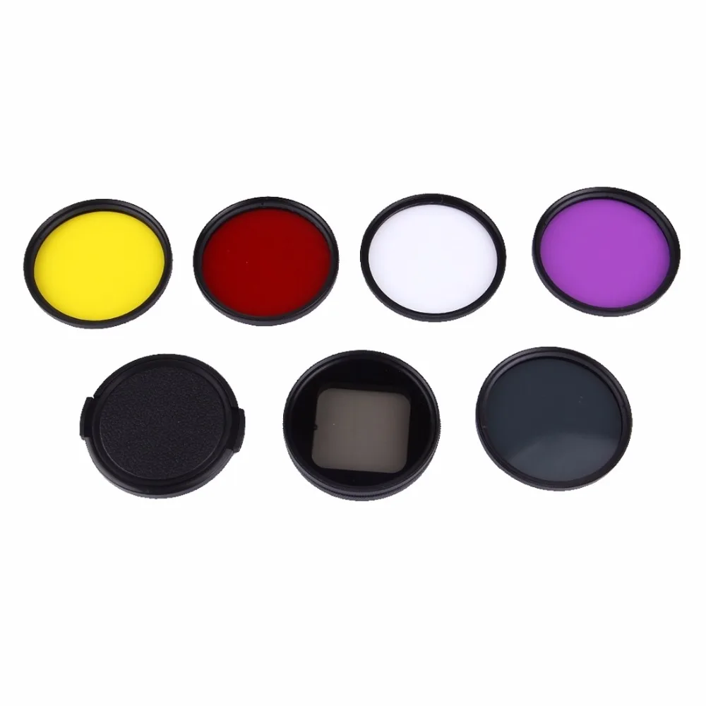 6 in 1 58mm Lens Filter Waterproof Housing Case Adapter Ring for GoPro HERO4 3 Xiaomi