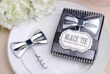 

wedding gift and giveaways for guest --"Black Tie" Wine Opener Creative Gifts bridal gifts Red Wine Cork Screw Opener 50pcs/lot