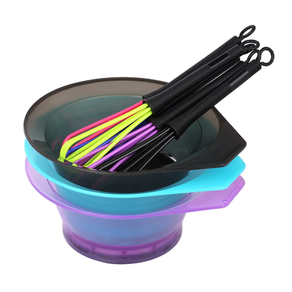 

2 in 1 Hair Dyeing Bowl & Hair Whisk Dye Cream Paint Stirrer for Barber Hair Dyeing Kit DIY Hairdressing Care Tool Random Color