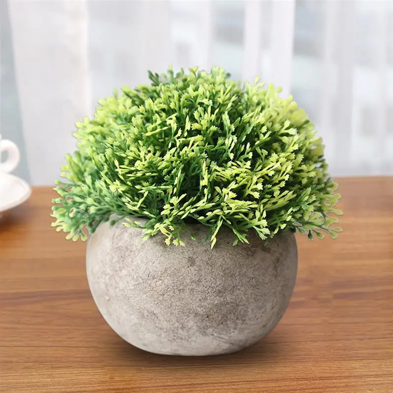 Artificial Plant Vintage Plastic Potted Green Fake Plant Decor Plant Artificial Planters Indoor