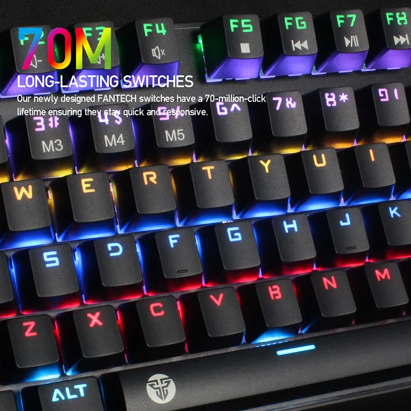 

New Mechanical Gaming Keyboard 87 Keys USB Interface Wired LED ABS Anti-interference DOM668