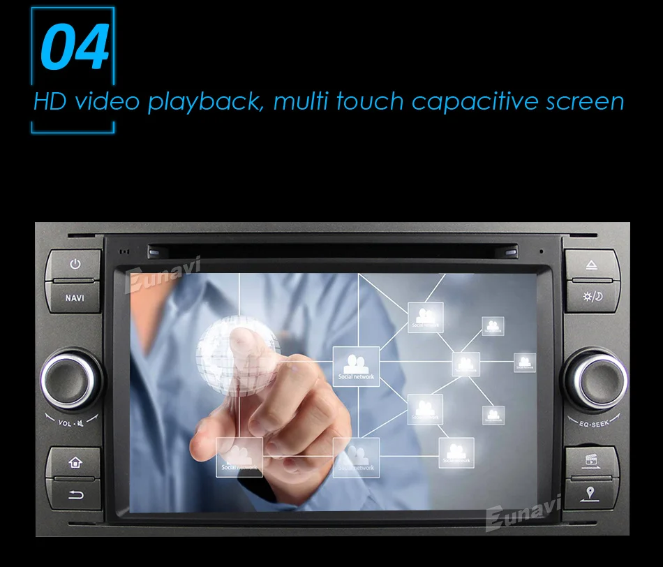 Flash Deal Eunavi 7" in dash 2 din Android 9.0 Car DVD Player Car GPS stereo OBD2 for Ford C-Max Fiesta Fusion Kuga Mondeo Focus with radio 6