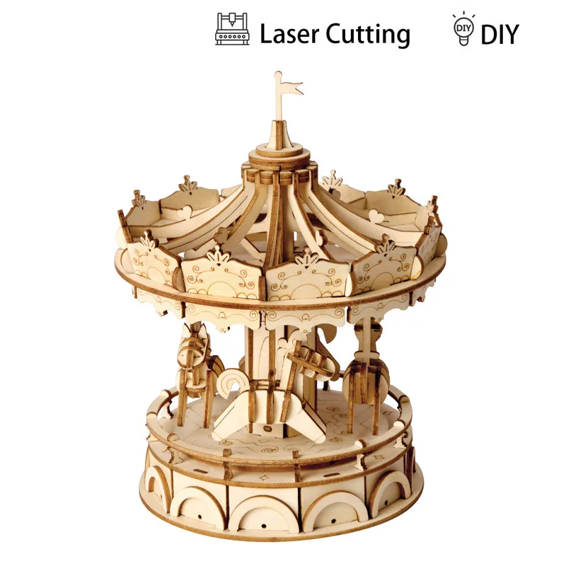 Пазл деревянные игрушки DIY 3D модель Колесо обозрения карусель для детей Эйфелева