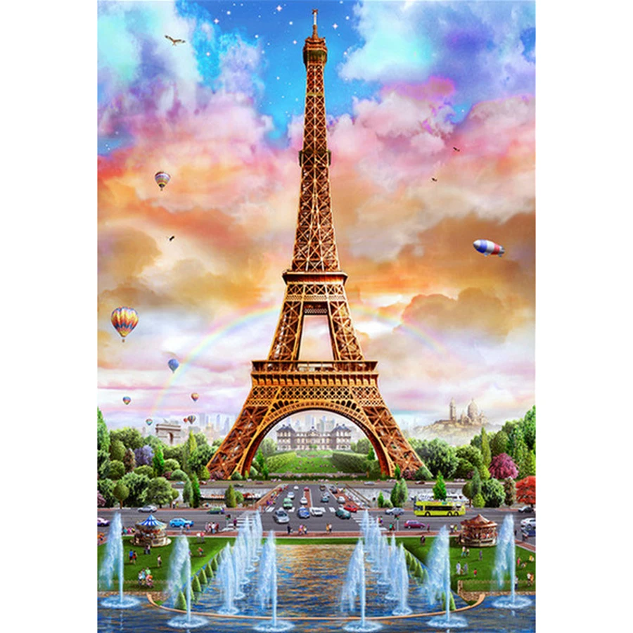 Beste Volledige Diamant Borduurwerk Toren 5D Diy Diamant Schilderij landschap Decoratieve Resin Stone Geplakt Foto Verjaardagscadeau D1534