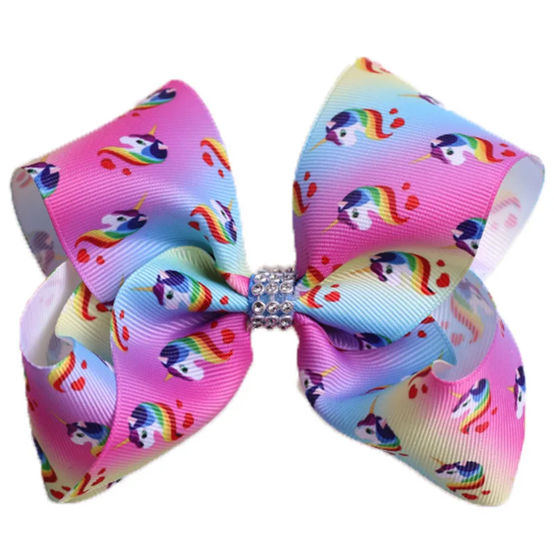 

Baby Hair Accessories Unicorn Rainbow Kids Handmade Boutique Knot Jumbo Hair Bow Hairgrips Hair Clip For Girls JoJo Bows