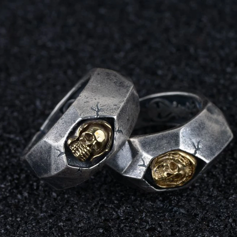 925 пробы серебряные тайские мужские кольца с черепом и велосипедом винтажные кольца в стиле панк в стиле стимпанк ювелирные изделия трендовые A2595
