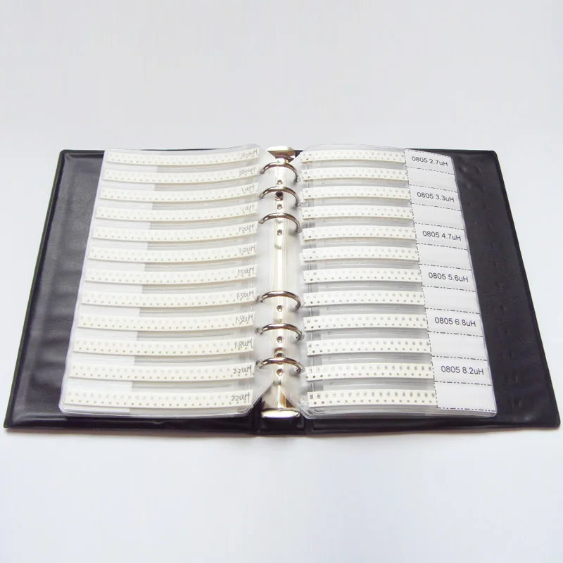 0805 SMD многослойный набор индуктора 44valuesx25шт = 1100 Шт образец книги 4.7nH ~ 100uH набор|book