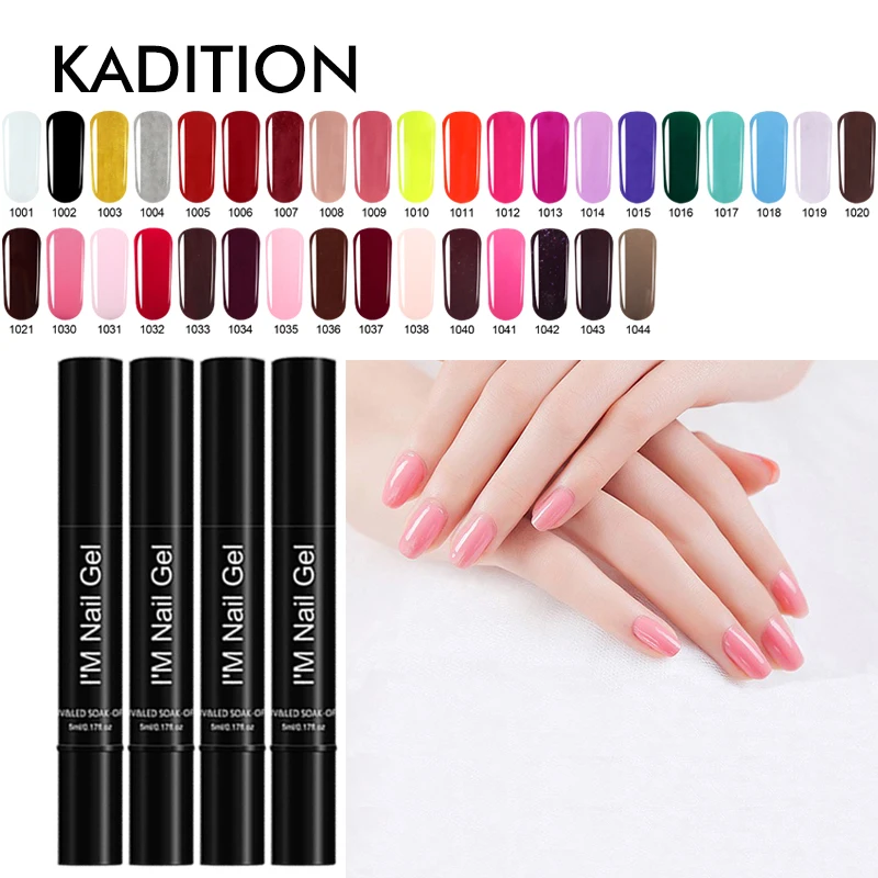 KADITION Pen Pure 35 Цветная кисть 5 мл Гель-лак отмачиваемый Lucky Makeup UV LED полупостоянная