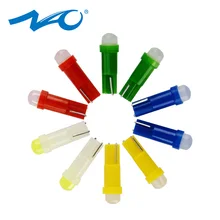 NAO 10 шт. T5 Светодиодная лампа для приборной панели COB SMD W1.2W W3W лампа автомобильный внутренний измерительный прибор 12 в 6000 К белый зеленый красный синий желтый