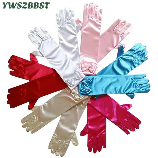 Children Gloves Kids Long Gloves Party Prom Dance Girls Gloves with