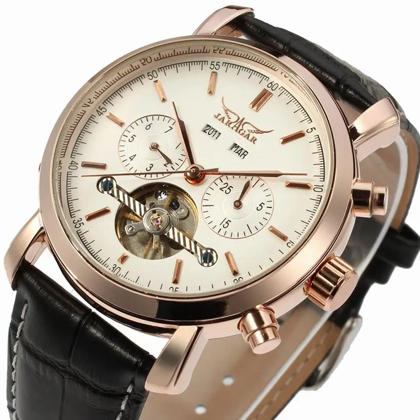 

JARAGAR Full Calendar Tourbillon Auto Mechanical Mens Watches Top Brand Luxury Wrist Watch erkek kol saati Montre Homme #A540