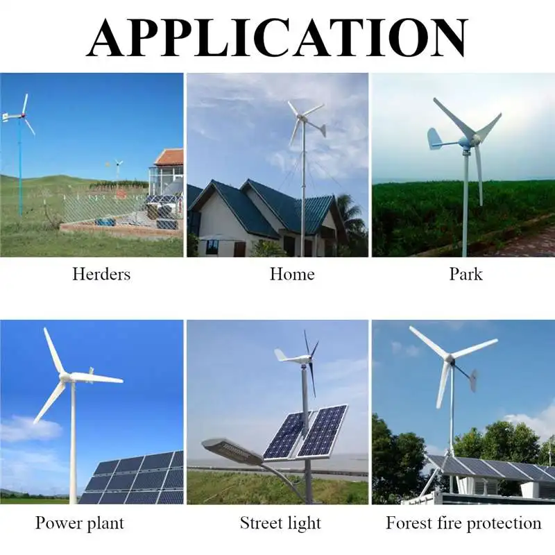 Günstig 5600W 12 V 24 V 48 V 6 Nylon Faser Klinge Wind Turbinen Generator Horizontale Windmühle energie Turbinen Ladung Fit für Home