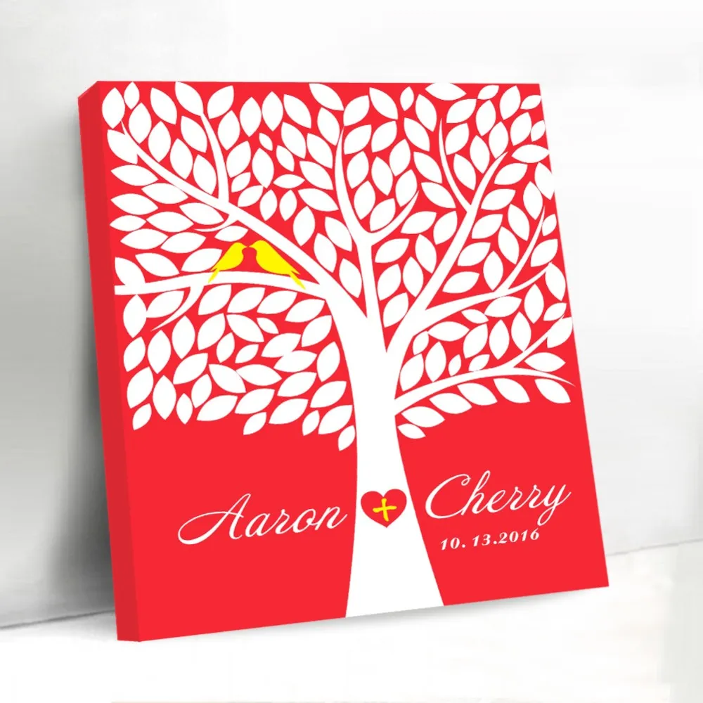 Red Background Canvas Guest Book 40*50cm Wedding Decoration Custom Wedding Tree Love Bird with Name and Date Signature Book Gift-in Party DIY ... Red Background Canvas Guest Book 40*50cm Wedding Decoration Custom Wedding Tree Love Bird with Name and Date Signature Book Gift-in Party DIY ...