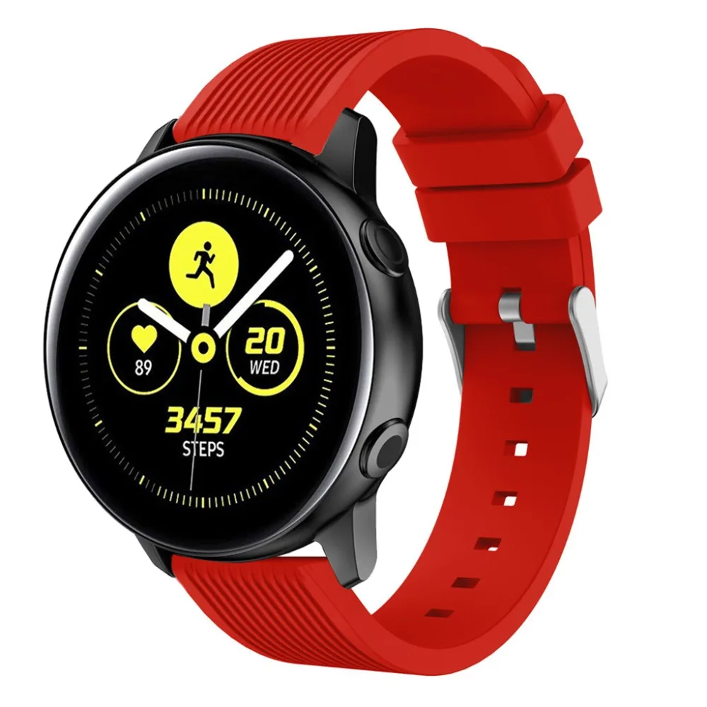 20 мм силиконовый ремешок для часов Samsung Galaxy Watch Active 2 40 44 спортивный браслет 42