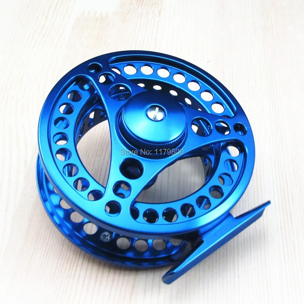 CNC Machined Aluminum Fly Fishing Reel 95mm 7/8 Left Right Handed Blue