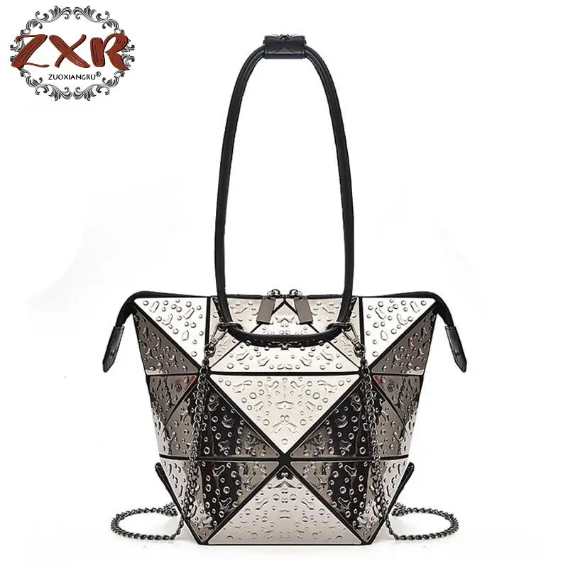 

Changeable Women Plaid Geometric Shoulder Bags Handbag Casual Women Tote Bag Bolsas Feminina Folding Bags