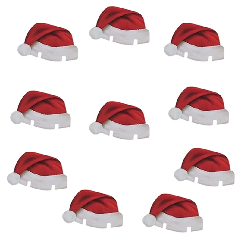 10 шт. рождественские украшения для дома красные шляпы шампанского стекло декор картонный Noel украшения Navidad новогодние принадлежности P20