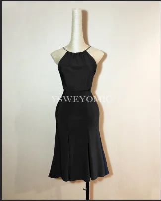 YSWEYOMIMC, платье для латинских танцев для девочек, для бальных танцев, сальсы, тренировочный женский танцевальный костюм, черные платья для латинских танцев без рукавов, распродажа - Цвет: Черный