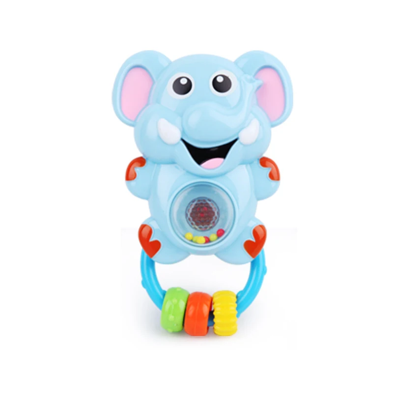 Лев корова погремушки Прорезыватель для зубов для малышей игрушки 0-12 месяцев образовательные игрушки мультфильм животное мобильный для колыбели Игрушечный мобильный телефон - Цвет: Elephant
