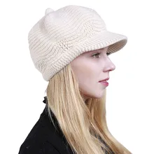 Новинка, Высококачественная женская шапка, теплая однотонная вязаная шапка, холодный берет, высокое качество, Slouch, лыжная шапка, плетеные шляпы, кепка для женщин, подходит для девушек