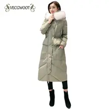 Зимняя одежда, белое пуховое пальто для женщин,, зимний пуховик, женские пальто, Длинные Серые толстые женские куртки и пальто, черные, WLX477
