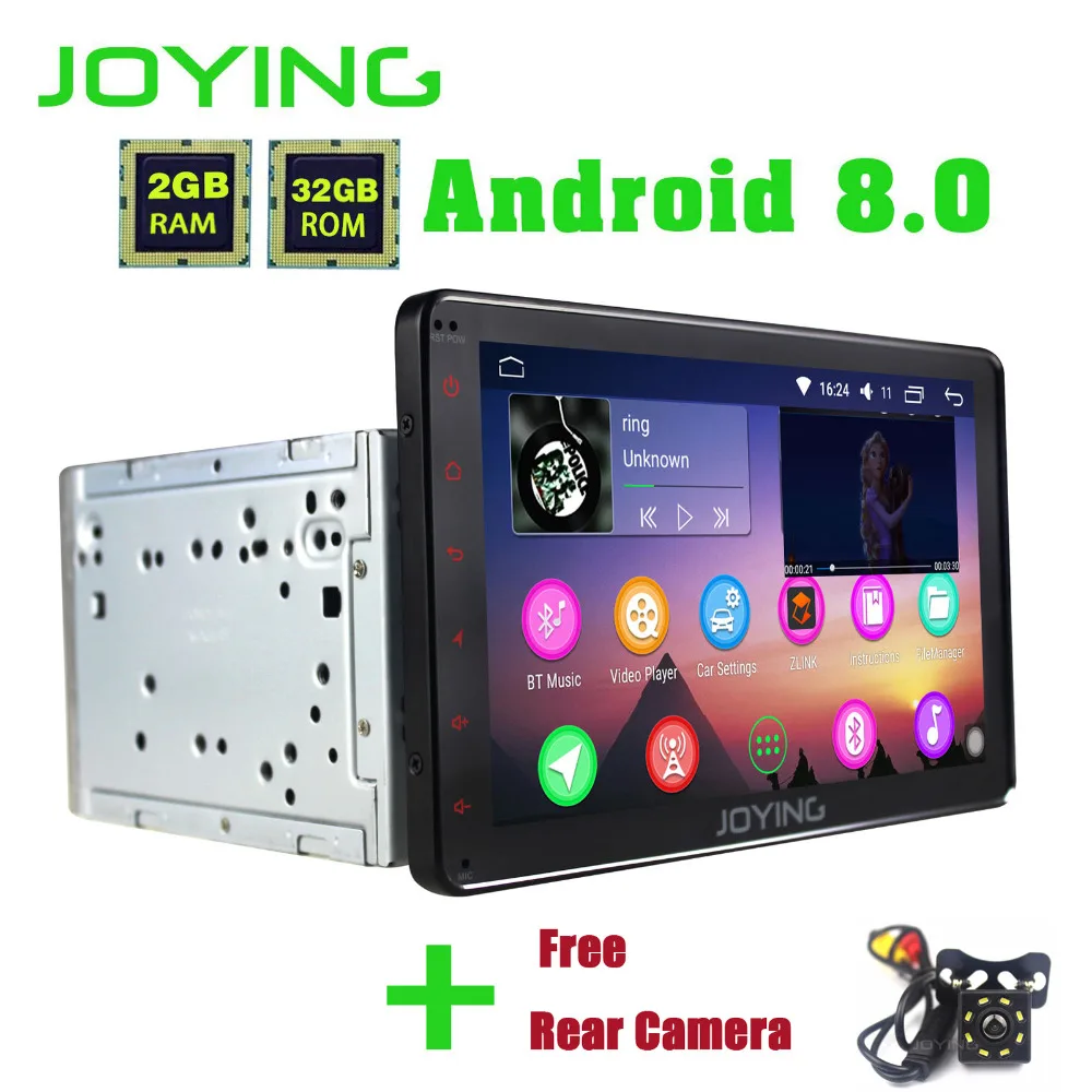 

JOYING 2 din Android 8.0 Car Radio 2gb+32gb GPS with Reverse Rear Camera 8'' for Toyota RAV4/Corolla/Hilux 8 Core Stereo carplay