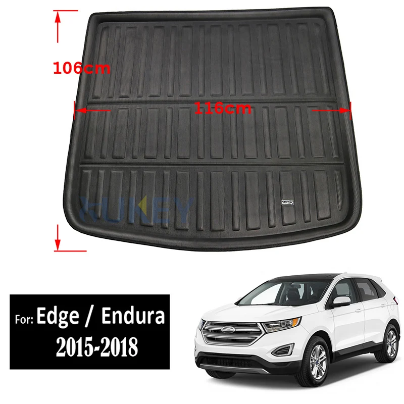 XUKEY грузовой лайнер лоток багажник коврик для Ford Fiesta MK7 Focus MK2 MK3 Mondeo Fusion Ecosport Escape Kuga Explorer Edge Endura - Название цвета: 15-18 Edge Endura