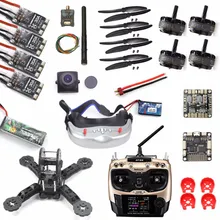 DIY RTF Racer 190 FPV Drone F3 Flight Controller AT9S FS-I6 Transmitter Camera GOGGLE Glass RC Multicopter Helicopter F18893-Q
