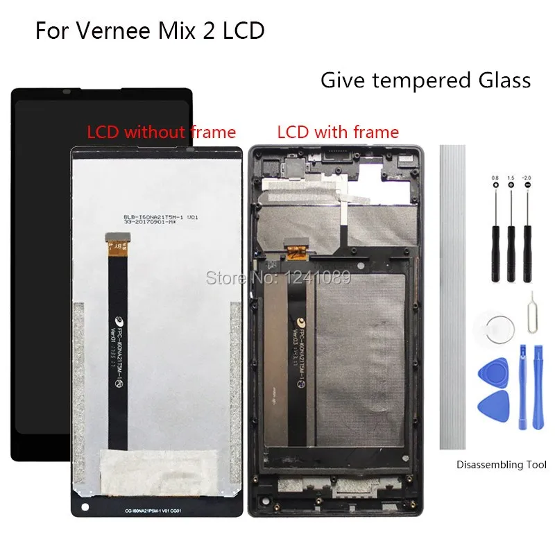 

Display Screen Replace for vernee mix 2 LCD Touch Screen 6.0 inch black for vernee mix 2 LCD With Frame