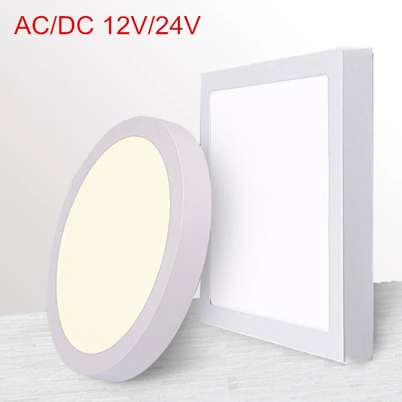 AC/DC 12V/24V 9W/15W/25W/30W Round/Square Led Panel Light Surface