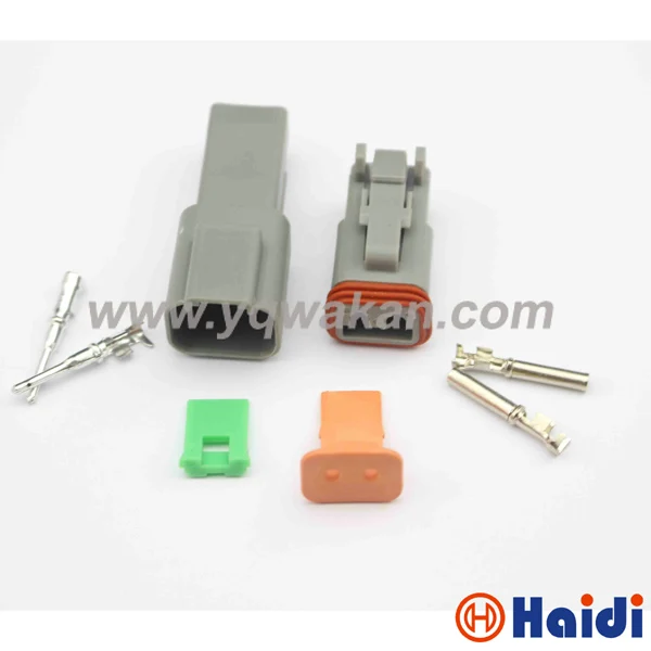 

Free shipping 5sets 2pin auto wiring harness waterproof complete male and female connector DT04-2P DT06-2S