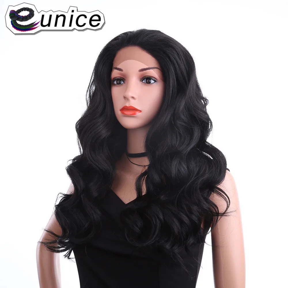 Eunice синтетический кружевной передний парик из натуральных волос, длинный парик, 26 дюймов, объемная волна, прическа, парики с пухленькими волосами для черных женщин, США