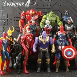Avengers3 Бесконечная война танос Железный Паук Фигурка Человека-паука Халк Черная пантера Железный человек фигурка игрушки для детей 18 см