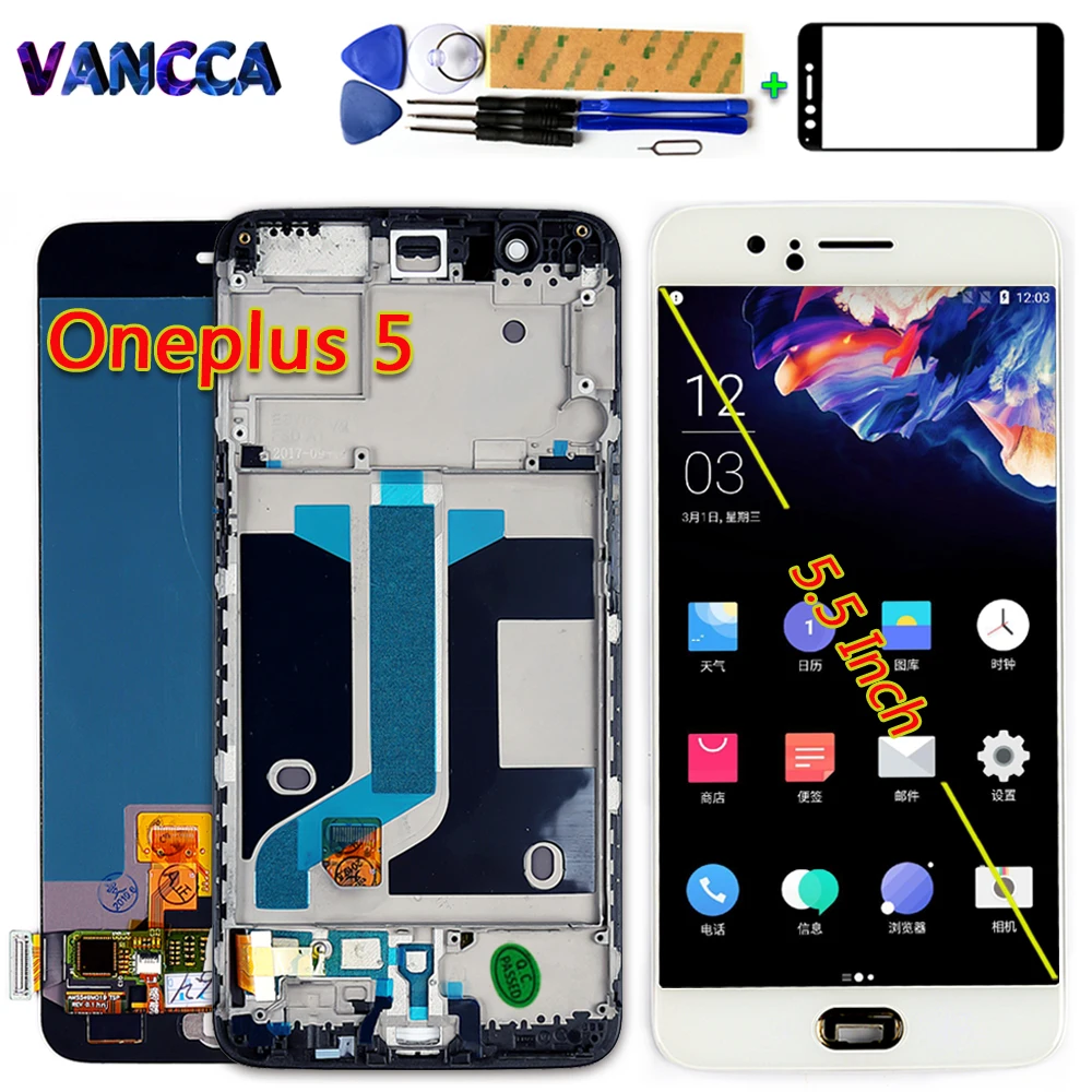100% протестированный AMOLED экран 5 дюйма для Oneplus A5000 ЖК дисплей Five кодирующий