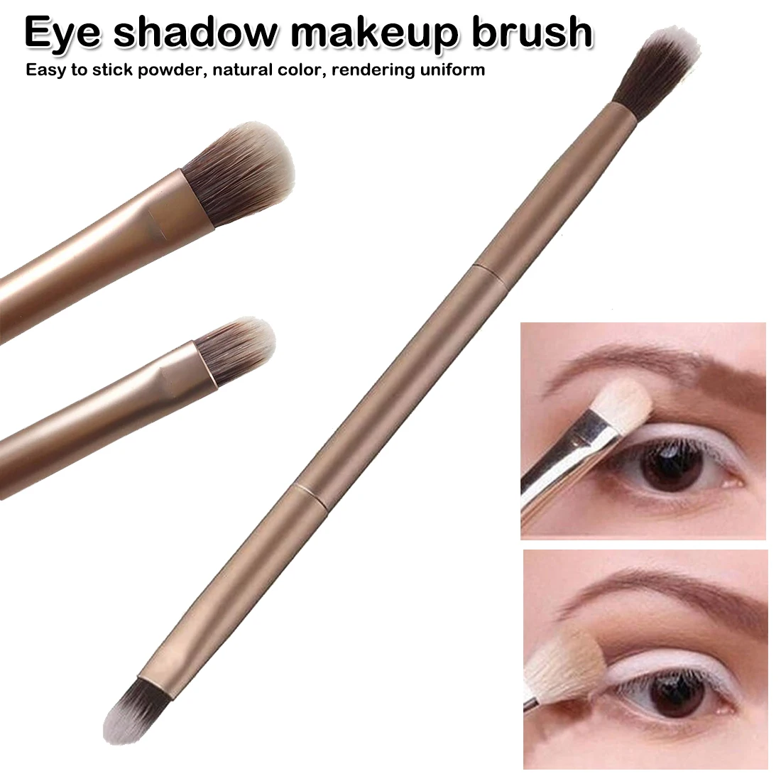 

Aluminum Tube Doubled Ended Champagne Makeup Eyeshadow Eye Shadow Gold Eye Shadow Makeup Cosmetic Brush Tool