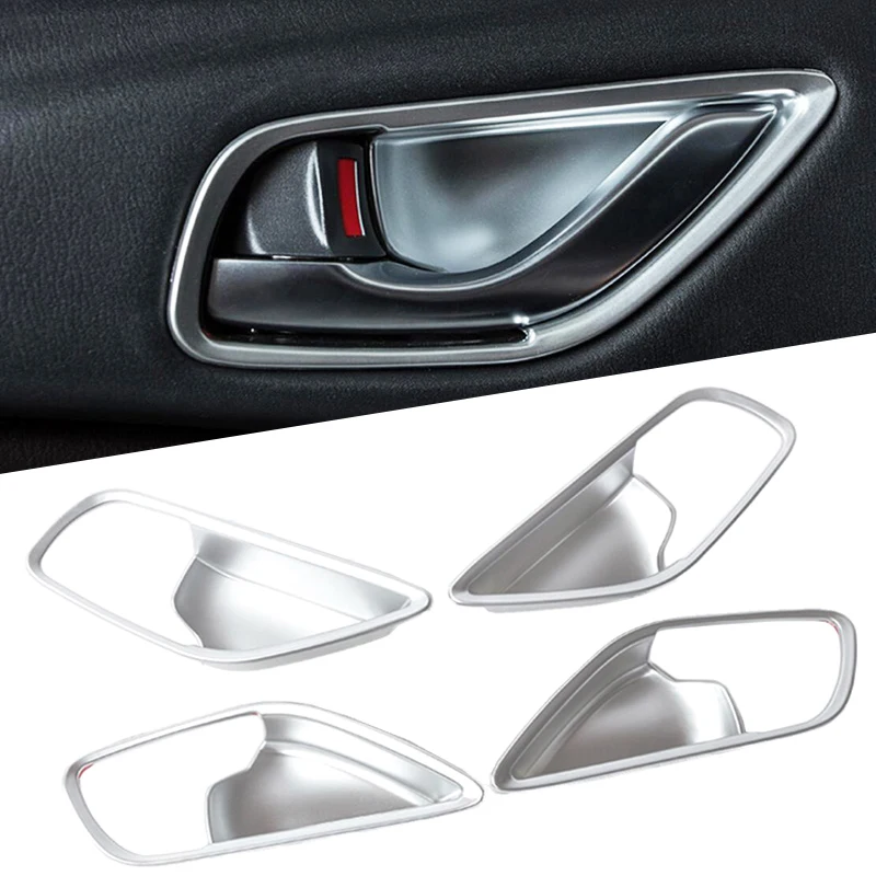 

Interior Styling ABS Chrome Door Handle Cup Bowl Cap Sticker Trim Modling For Mazda 6 Atenza M6 2017 2018