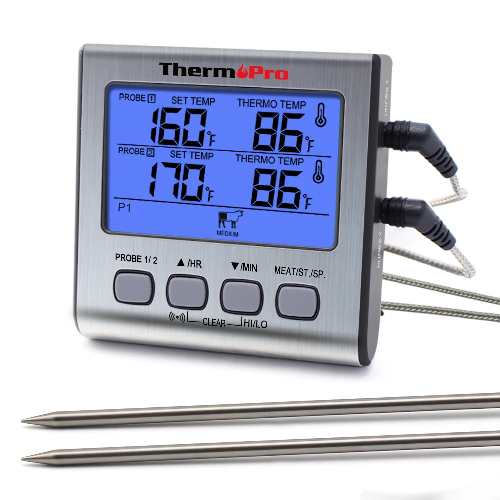 ThermoPro TP17 цифровой кухонный термометр для мяса с таймером Зонд из нержавеющей