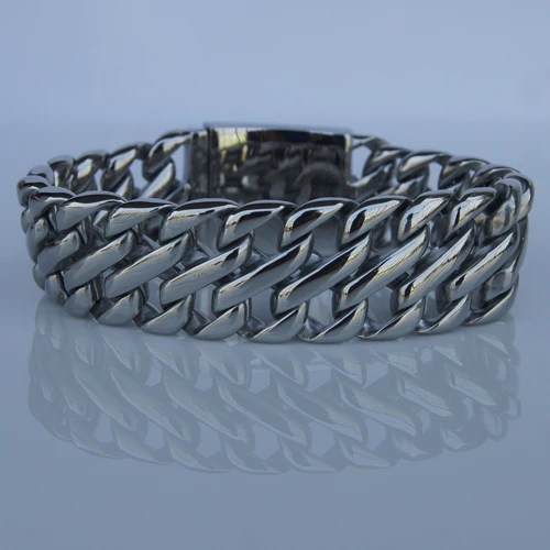 vary width length classic shiny woven link men/boy 316L stainless steel  classic link shiny chain  bracelet