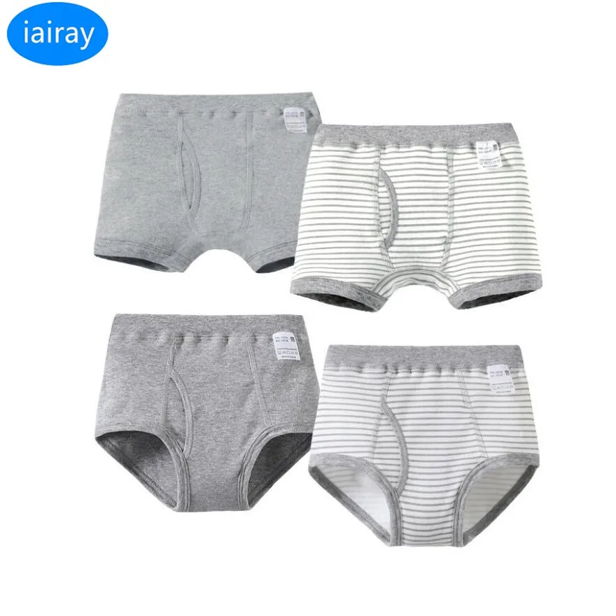 4pcs boys underwear boy striped panties for children cotton fabric kids
