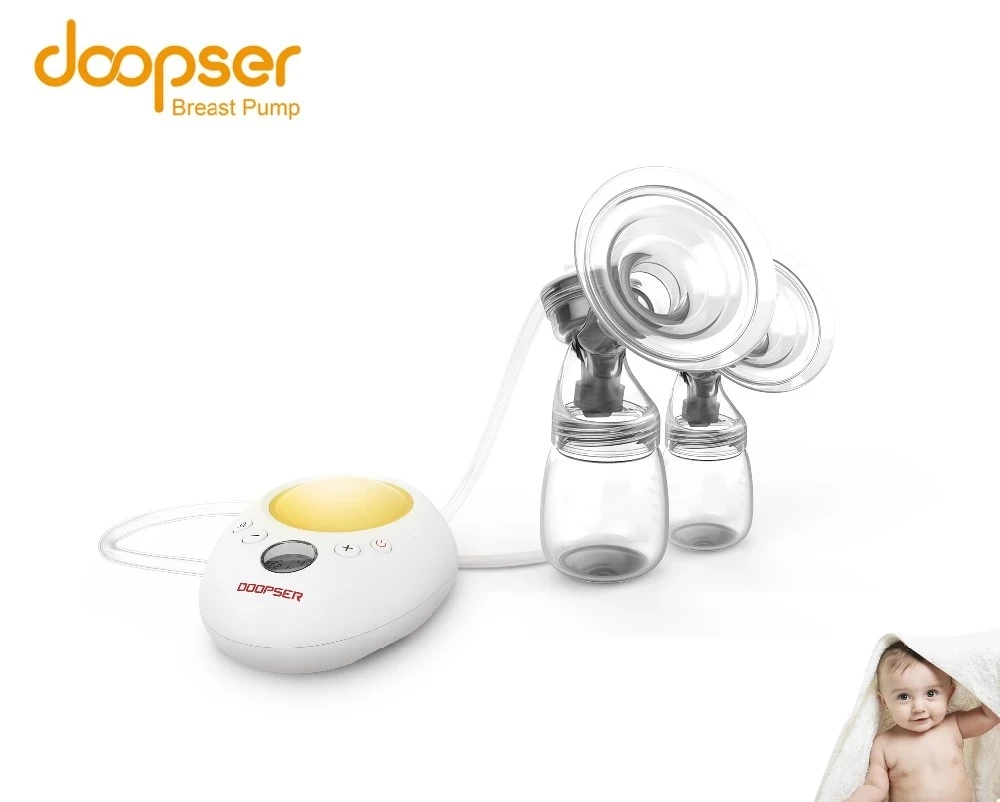

Doopser Double Electric Breast Pump With Milk Bottle LCD Infant USB Baby Breast Pumps With Massage Breastfeeding