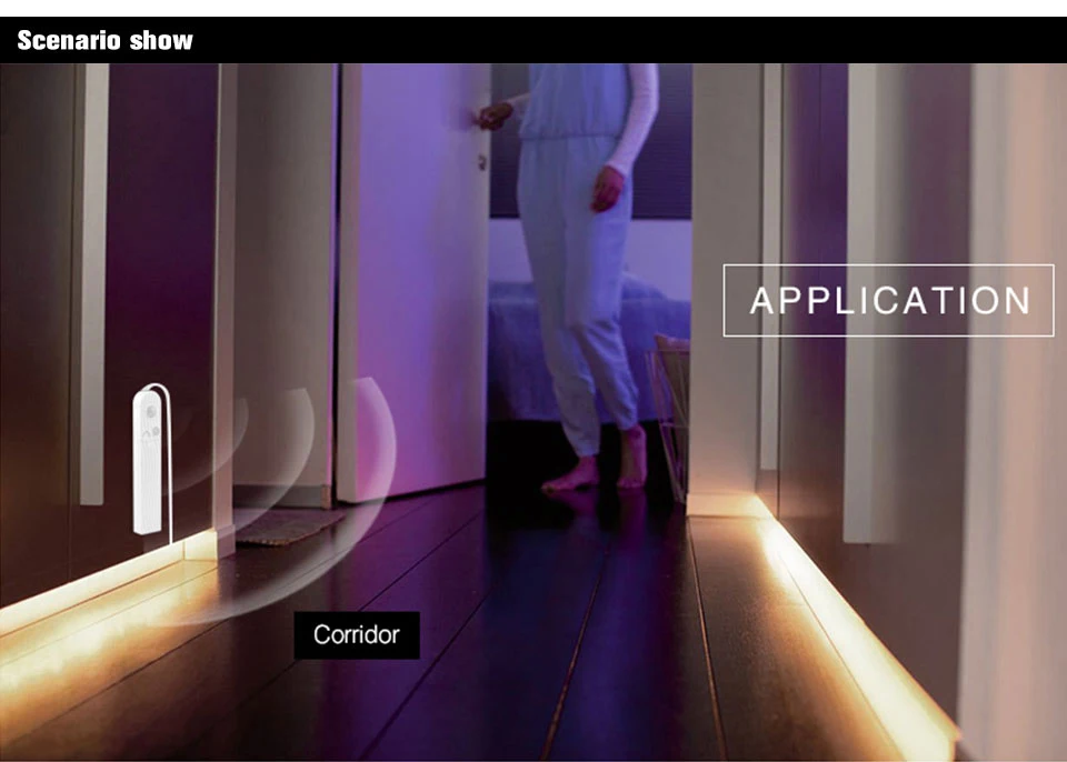 Новинка освещение светильник с датчиком движения светодиодный LED клейкие ленты батарея мощность водостойкий кабинет лампа для платяного