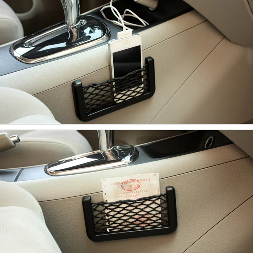 

Car Carrying String Bag Vehicle Storage Mesh Resilient Nylon Network Pocket Handphone Holder Auto Accessories