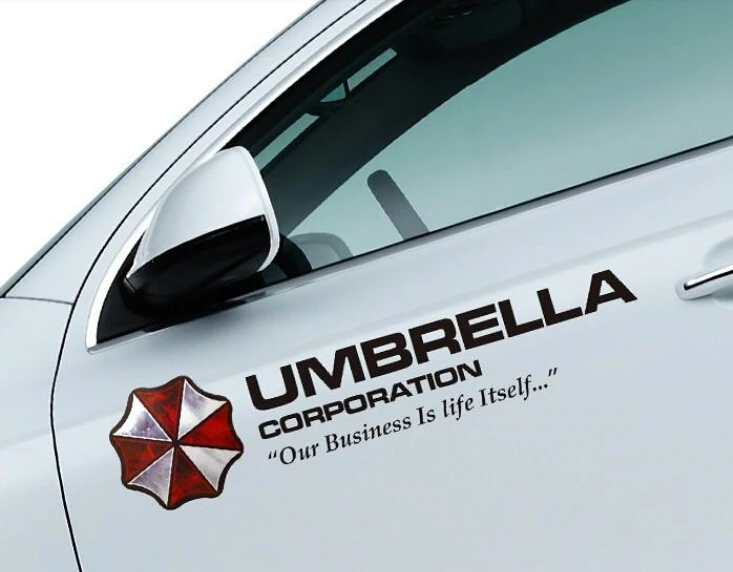 Car Stickers Fender Emblem Side Wing Badge Decal L Sline Umbrella Corporation Resident Evil for Audi Quattro A4 A6 A7 A8 